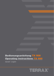 Bedienungsanleitung TX 900 Operating instructions TX 900