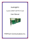 DuMV@PCI 2 ports GSM/VoIP PCI Card User Manual PORTech