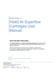 His60 Ni Superflow Cartridges User Manual