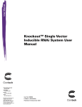 KnockoutTM Single Vector Inducible RNAi System User Manual