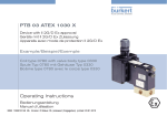 Operating Instructions PTB 03 ATEX 1030 X