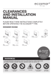 ClEARANCES AND INStAllAtIoN MANUAl