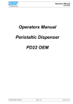 Operators Manual Peristaltic Dispenser PD22 OEM