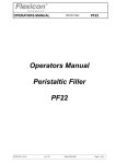 Operators Manual Peristaltic Filler PF22