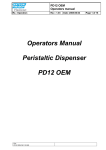Operators Manual Peristaltic Dispenser PD12 OEM