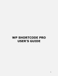 WP SHORTCODE PRO USER'S GUIDE