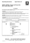 Operating Instructions Spare Parts List SPECK “BÜFFEL” Pumps