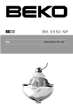 Beko BK 9550 NF Instruction Manual