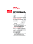 Avaya Distributed Office Voice Mail Quick Reference Guide