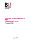 Placement Environment Profile (PEP) Complete User Guide View