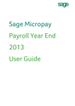 Sage Micropay Payroll Year End 2013 User Guide