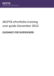 JRCPTB ePortfolio training user guide December 2013