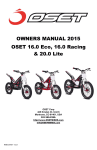 OWNERS MANUAL 2015 OSET 16.0 Eco, 16.0