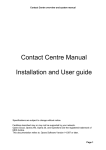 Contact Centre Manual Installation and User guide