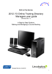 2012 /13 Online Training Directory Managers user guide