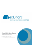 IP Solutions - Cisco 7942 IP Phone User Guide