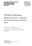 OPAMA Programme Approval User Guide