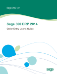 Sage 300 ERP 2014 Order Entry User's Guide