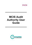 MCIS Audit Authority User Guide