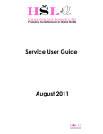 Service User Guide August 2011