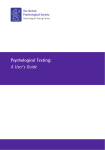 Psychological testing: A user's guide