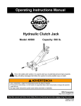Hydraulic Clutch Jack Operating Instructions Manual