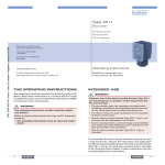 Type 2511 Booster THE OPERATING INSTRUCTIONS INTENDED