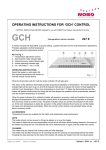 OPERATING INSTRUCTIONS FOR 'GCH' CONTROL