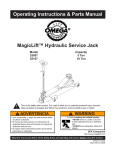 MagicLift™ Hydraulic Service Jack Operating Instructions
