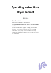 Operating Instructions Dryer Cabinet