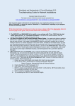 Troubleshooting Guide for Network Installations