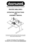 ROUTER TABLE W012 OPERATING INSTRUCTIONS AND
