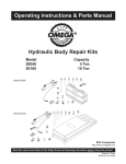 Hydraulic Body Repair Kits Operating Instructions