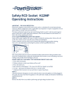 Safety RCD Socket H22MP Operating Instructions