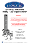 Operating Instructions Hobby - Clay target launcher