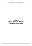 Panasonic Digital Business System Operating Instructions