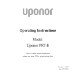 Operating Instructions Model: Uponor PRT-E