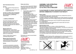 ASSEMBLY AND OPERATING INSTRUCTIONS FOR AL