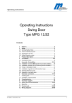 Operating Instructions Swing Door Type MPG 12/22