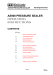 AS900 PRESSURE SEALER OPERATING INSTRUCTIONS