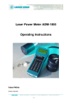 Laser Power Meter ADM-1000 Operating Instructions