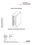Brake monitor BCU2001 Assembly and operating instructions