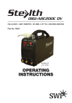 OPERATING INSTRUCTIONS - Specialised Welding Products