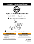 Hydraulic Portable Bead Breaker Operating Instructions Manual