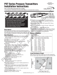 Installation Manual: PXT Series Pressure Transmitters
