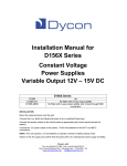 Installation Manual for D156X Series Constant Voltage Power