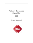 Pattern Signature Classifier SP4 User Manual