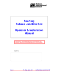 SeaKing Subsea Junction Box Operator & Installation Manual