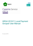 HRG4 2010/11 Local Payment Grouper User Manual v2.0