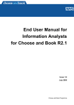 End User Manual for Information Analysts for Choose and Book R2.1